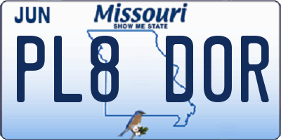 MO license plate PL8D0R
