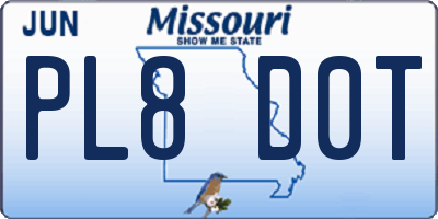 MO license plate PL8D0T