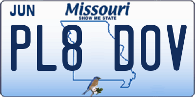 MO license plate PL8D0V