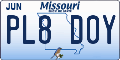MO license plate PL8D0Y