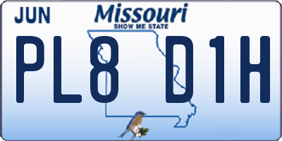 MO license plate PL8D1H