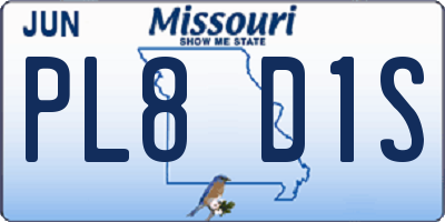 MO license plate PL8D1S