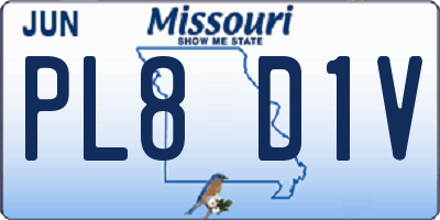 MO license plate PL8D1V