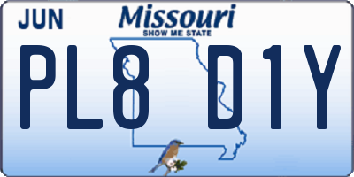 MO license plate PL8D1Y