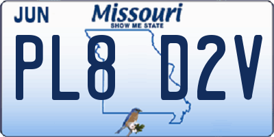 MO license plate PL8D2V
