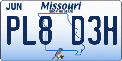 MO license plate PL8D3H