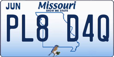 MO license plate PL8D4Q