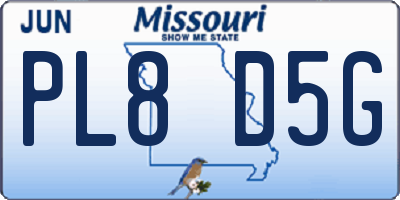 MO license plate PL8D5G