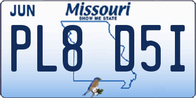MO license plate PL8D5I