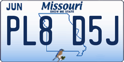 MO license plate PL8D5J
