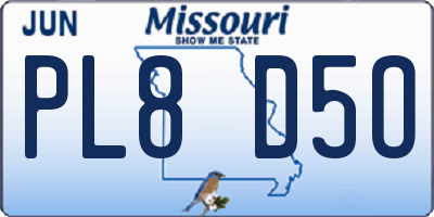 MO license plate PL8D5O