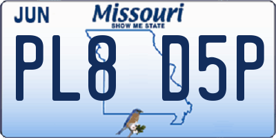 MO license plate PL8D5P