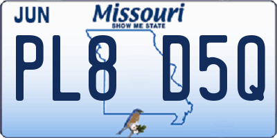 MO license plate PL8D5Q