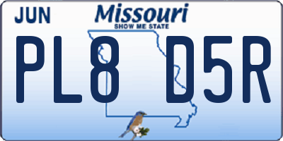 MO license plate PL8D5R