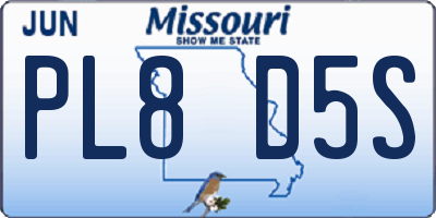 MO license plate PL8D5S