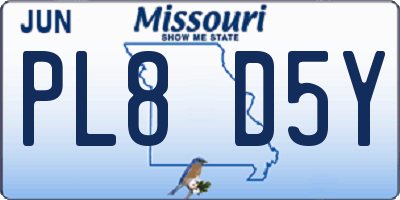 MO license plate PL8D5Y