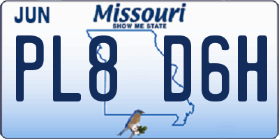 MO license plate PL8D6H