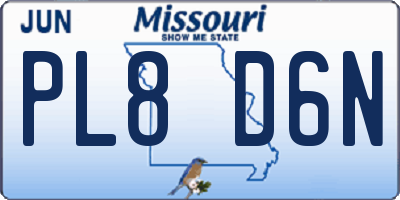 MO license plate PL8D6N