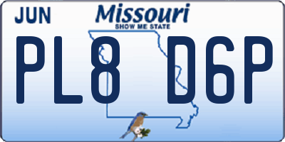 MO license plate PL8D6P