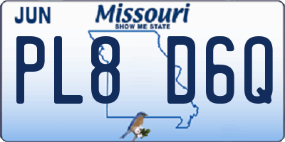 MO license plate PL8D6Q