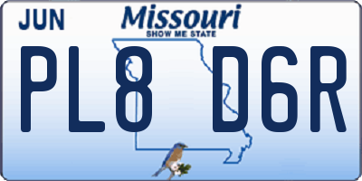 MO license plate PL8D6R