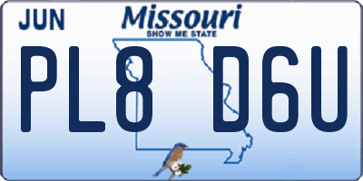 MO license plate PL8D6U