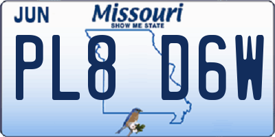 MO license plate PL8D6W