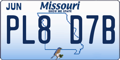 MO license plate PL8D7B