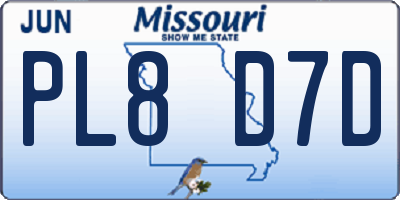 MO license plate PL8D7D