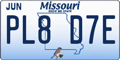 MO license plate PL8D7E