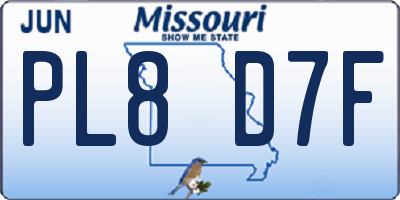 MO license plate PL8D7F