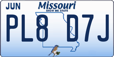 MO license plate PL8D7J