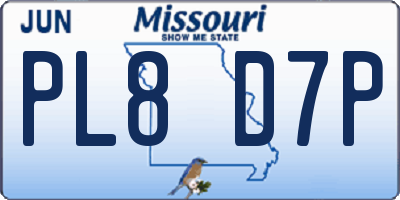 MO license plate PL8D7P