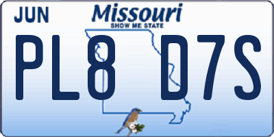 MO license plate PL8D7S
