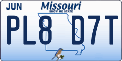 MO license plate PL8D7T
