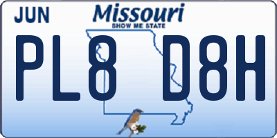 MO license plate PL8D8H