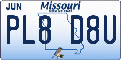 MO license plate PL8D8U
