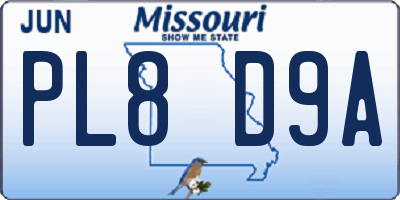 MO license plate PL8D9A