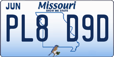 MO license plate PL8D9D