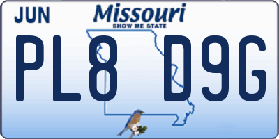 MO license plate PL8D9G
