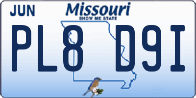 MO license plate PL8D9I