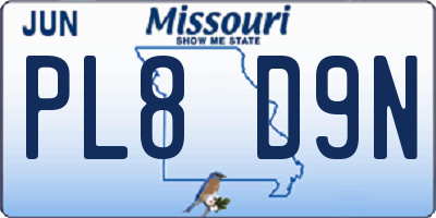 MO license plate PL8D9N