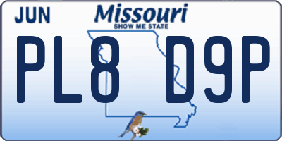MO license plate PL8D9P