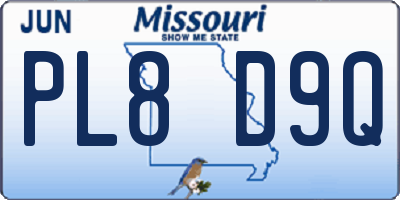 MO license plate PL8D9Q
