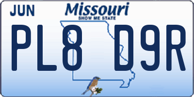 MO license plate PL8D9R