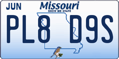 MO license plate PL8D9S