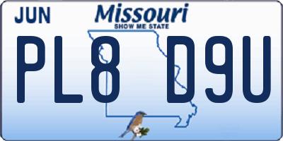 MO license plate PL8D9U