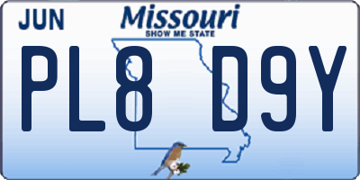 MO license plate PL8D9Y