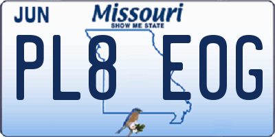 MO license plate PL8E0G