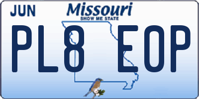 MO license plate PL8E0P
